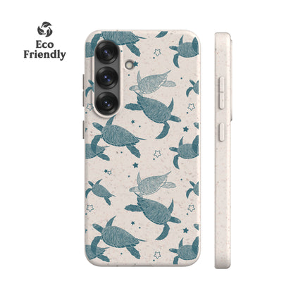 Teal Sea Turtles Eco-Friendly Phone Case