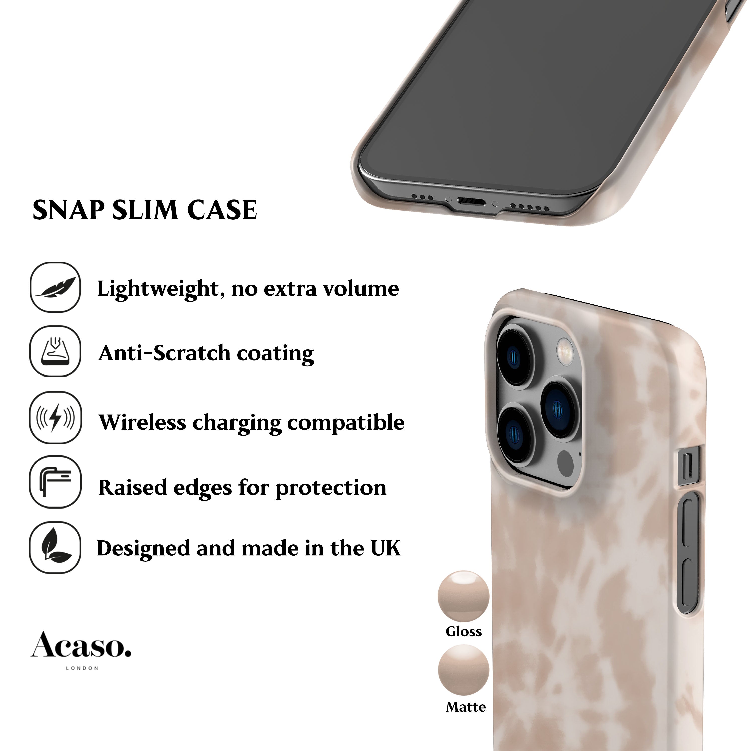 Tie Dye Beige Phone Case