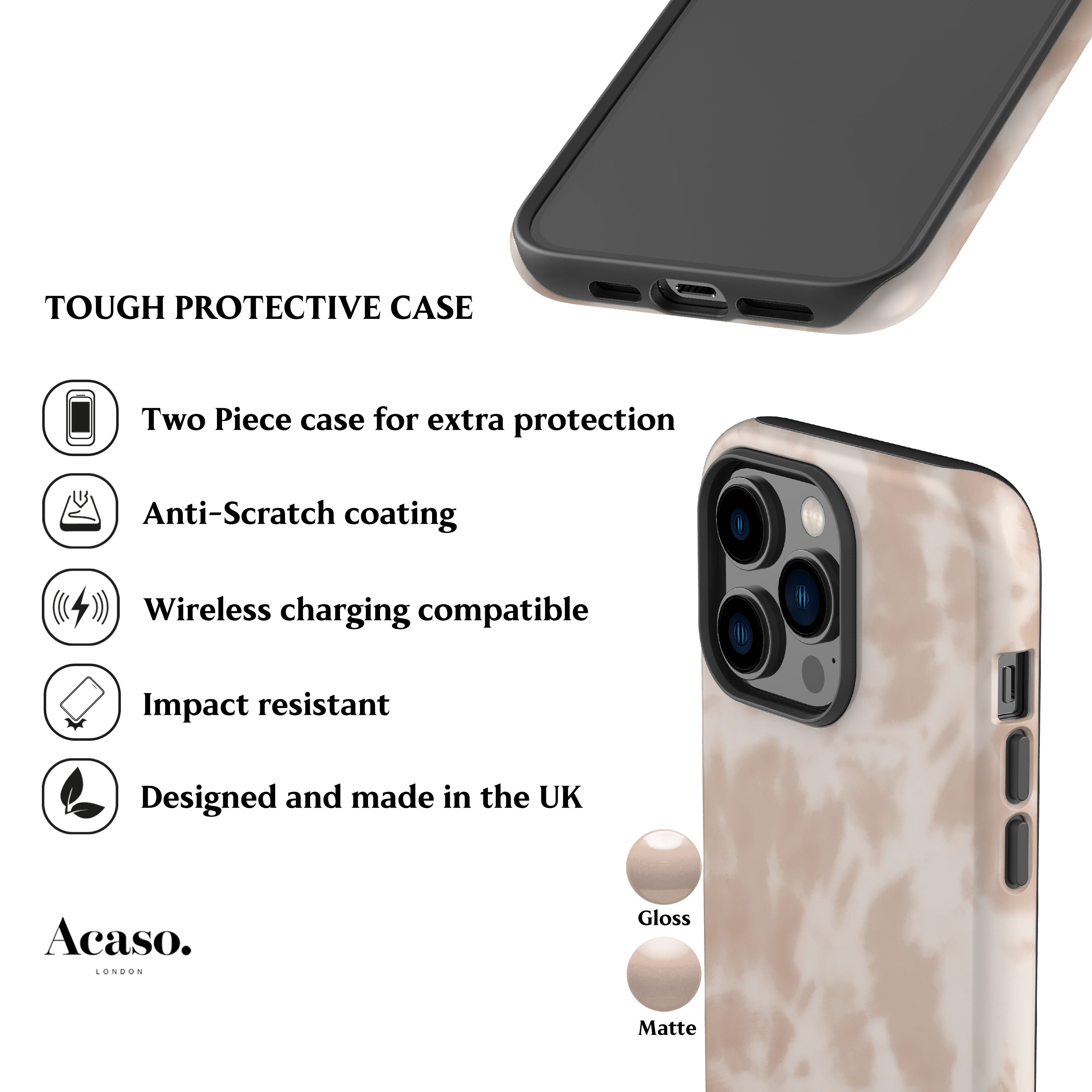 Tie Dye Beige Phone Case