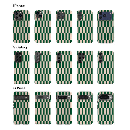 Tile Checkers Green Phone Case
