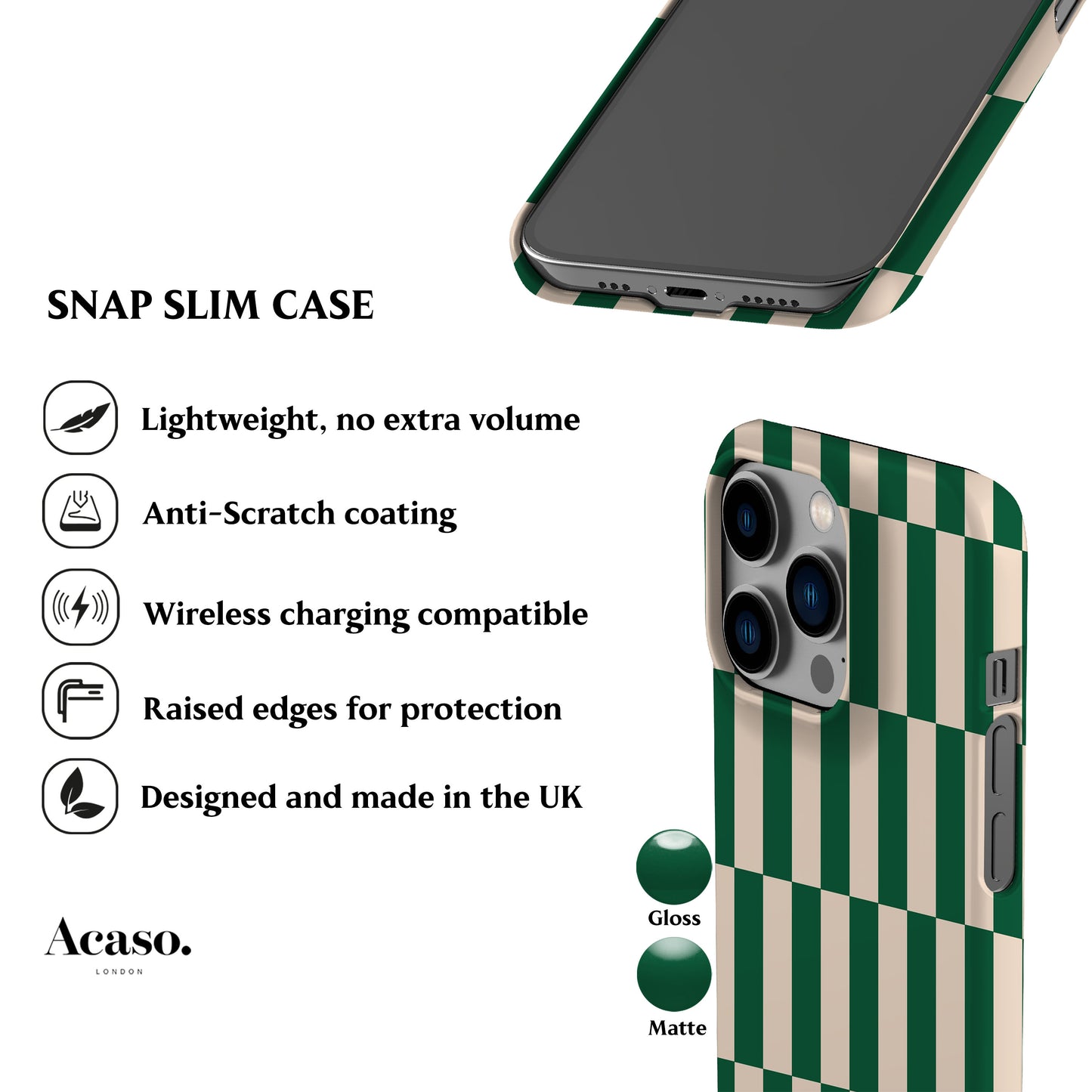 Tile Checkers Green Phone Case