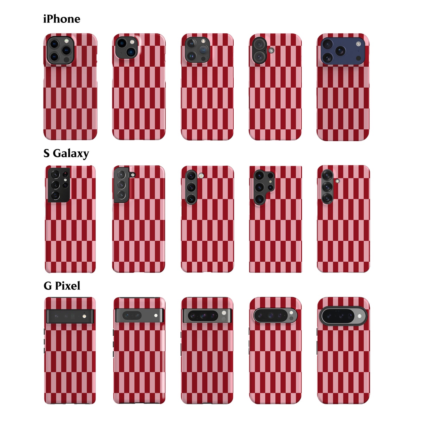 Tile Checkers Pink Phone Case