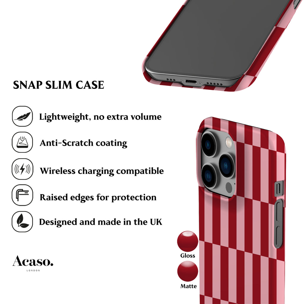 Tile Checkers Pink Phone Case