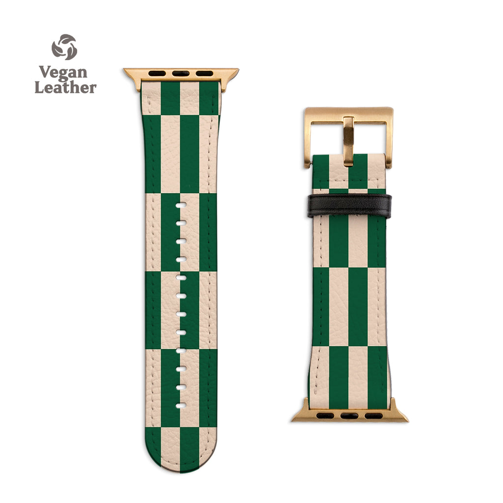 Green Tile Checkers Apple Watch Strap