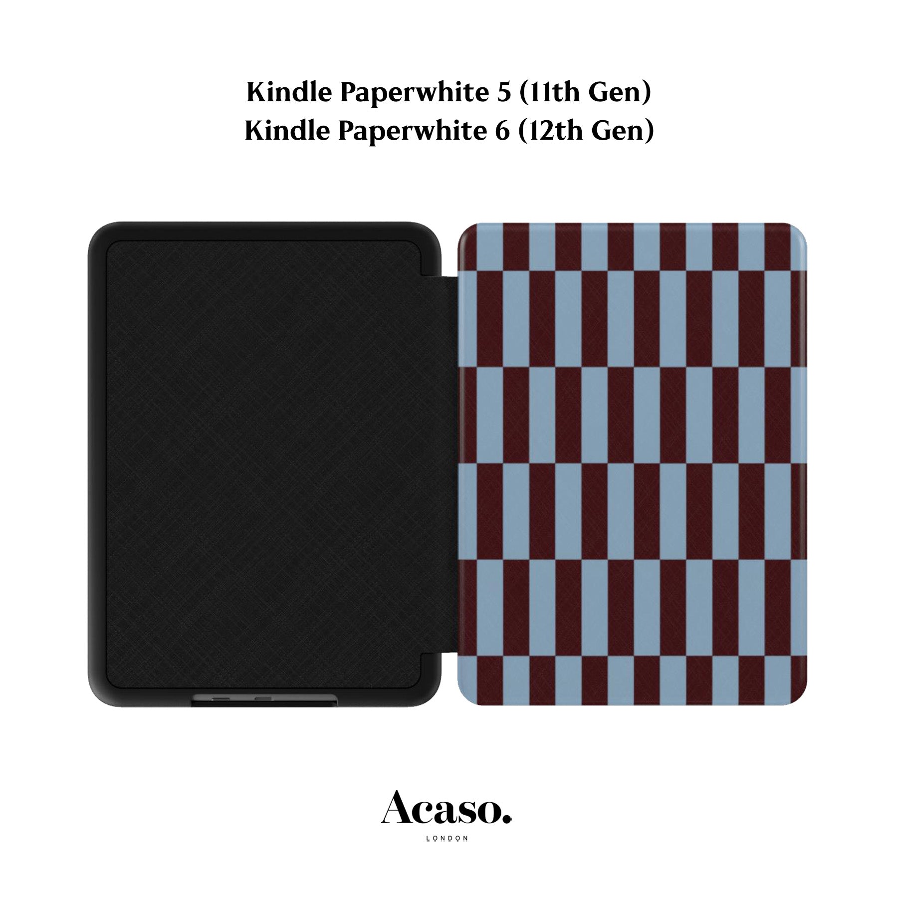 Tile Checkers Blue Maroon Kindle Case