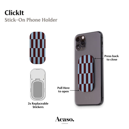 Maroon Tile Checkers Phone Grip