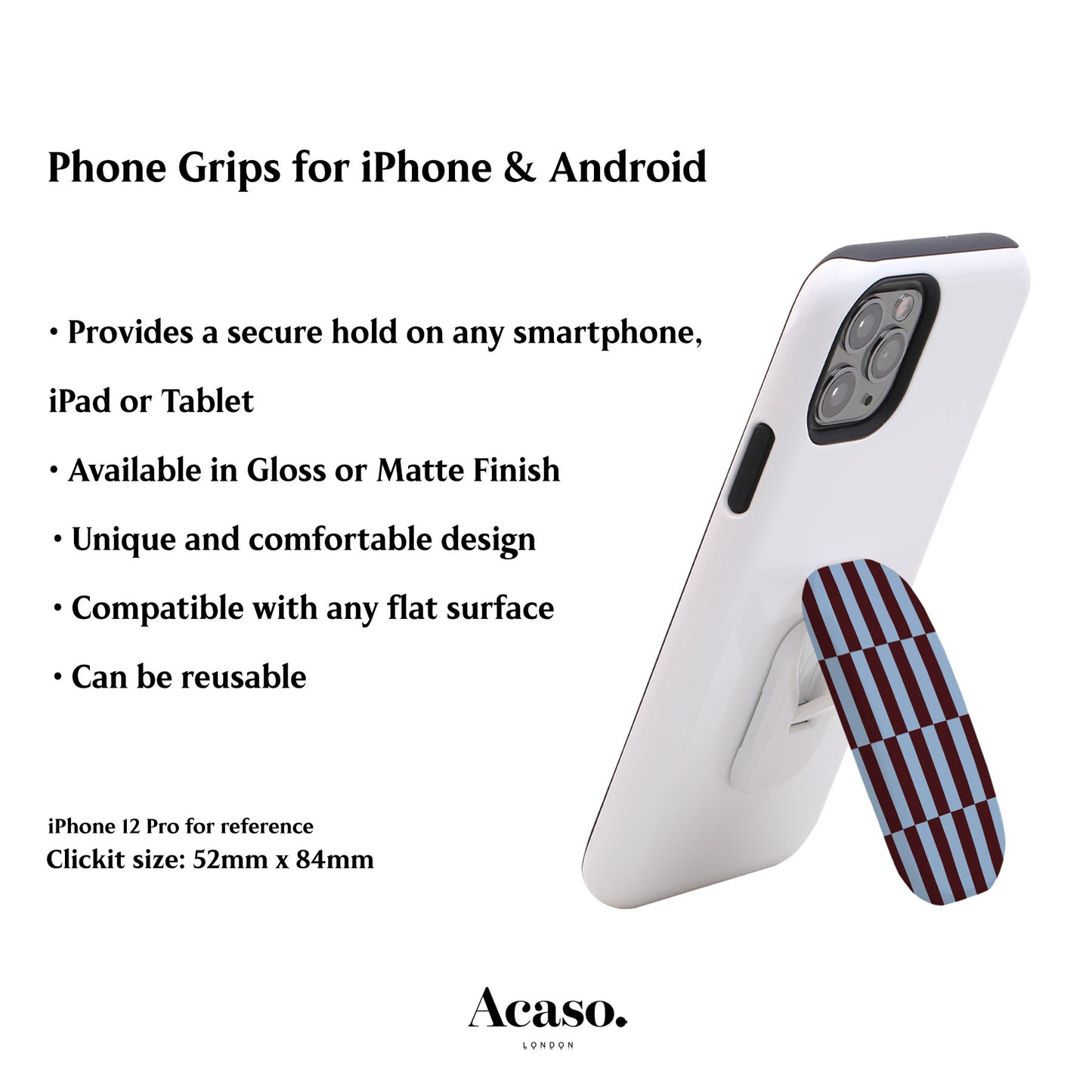 Maroon Tile Checkers Phone Grip