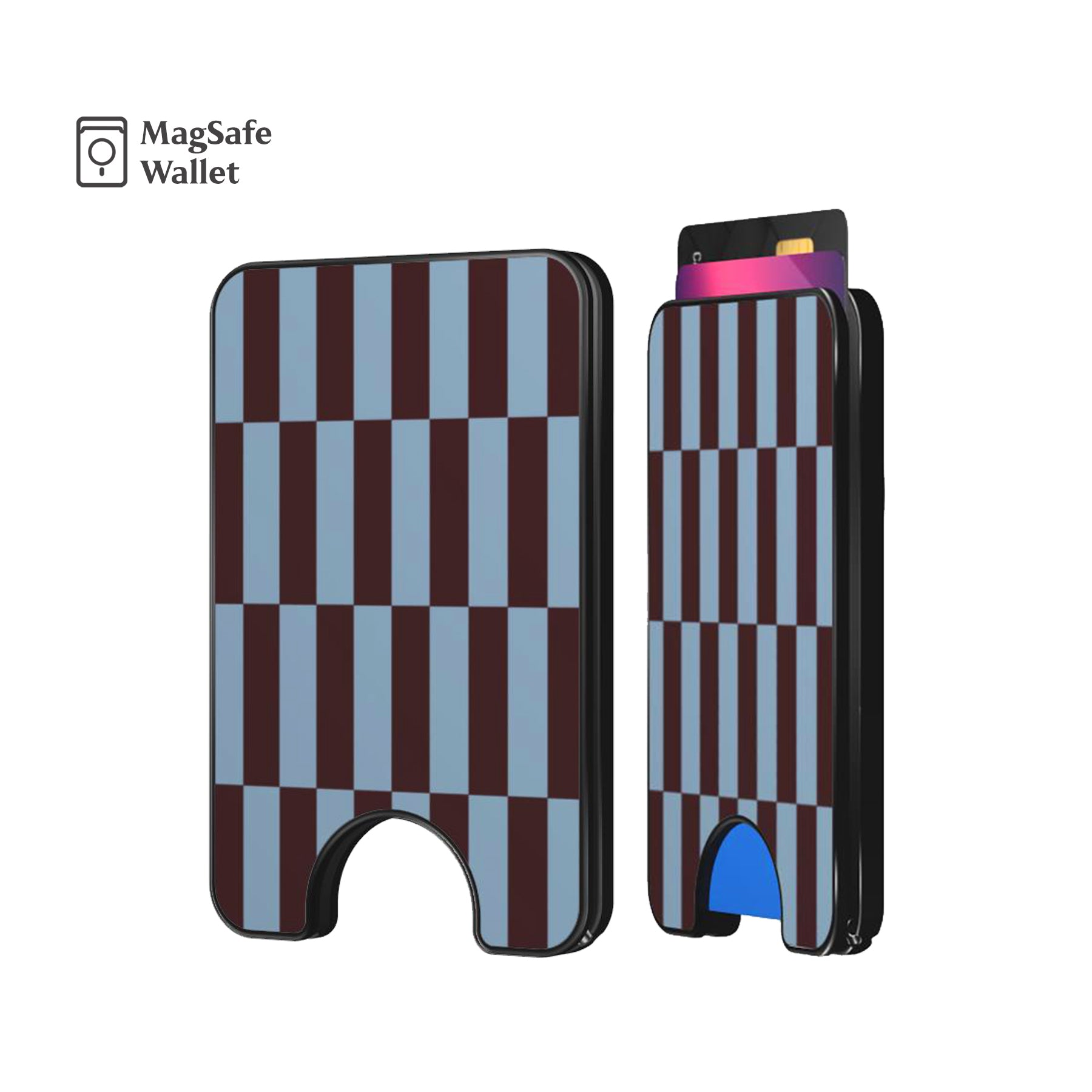 Tile Checkers Maroon Magnetic Phone Wallet