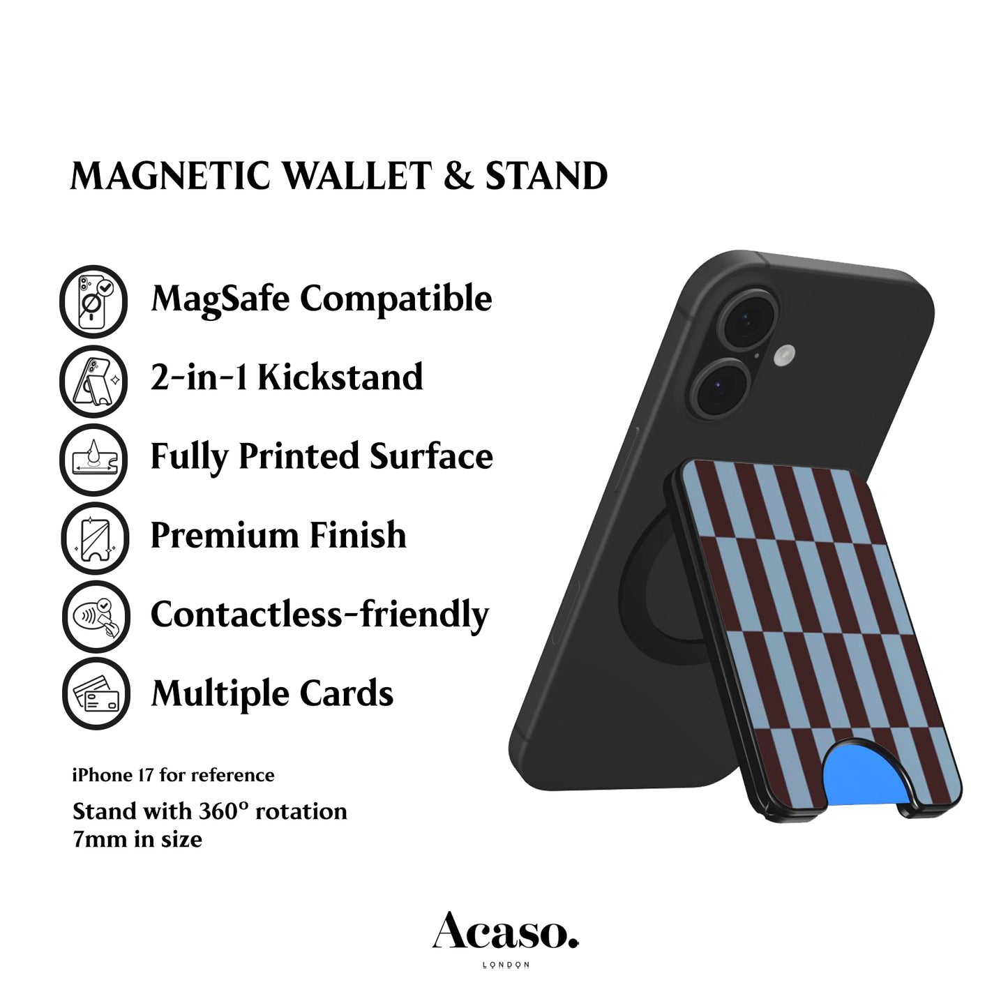 Tile Checkers Maroon Magnetic Phone Wallet