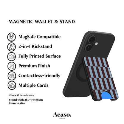 Tile Checkers Maroon Magnetic Phone Wallet