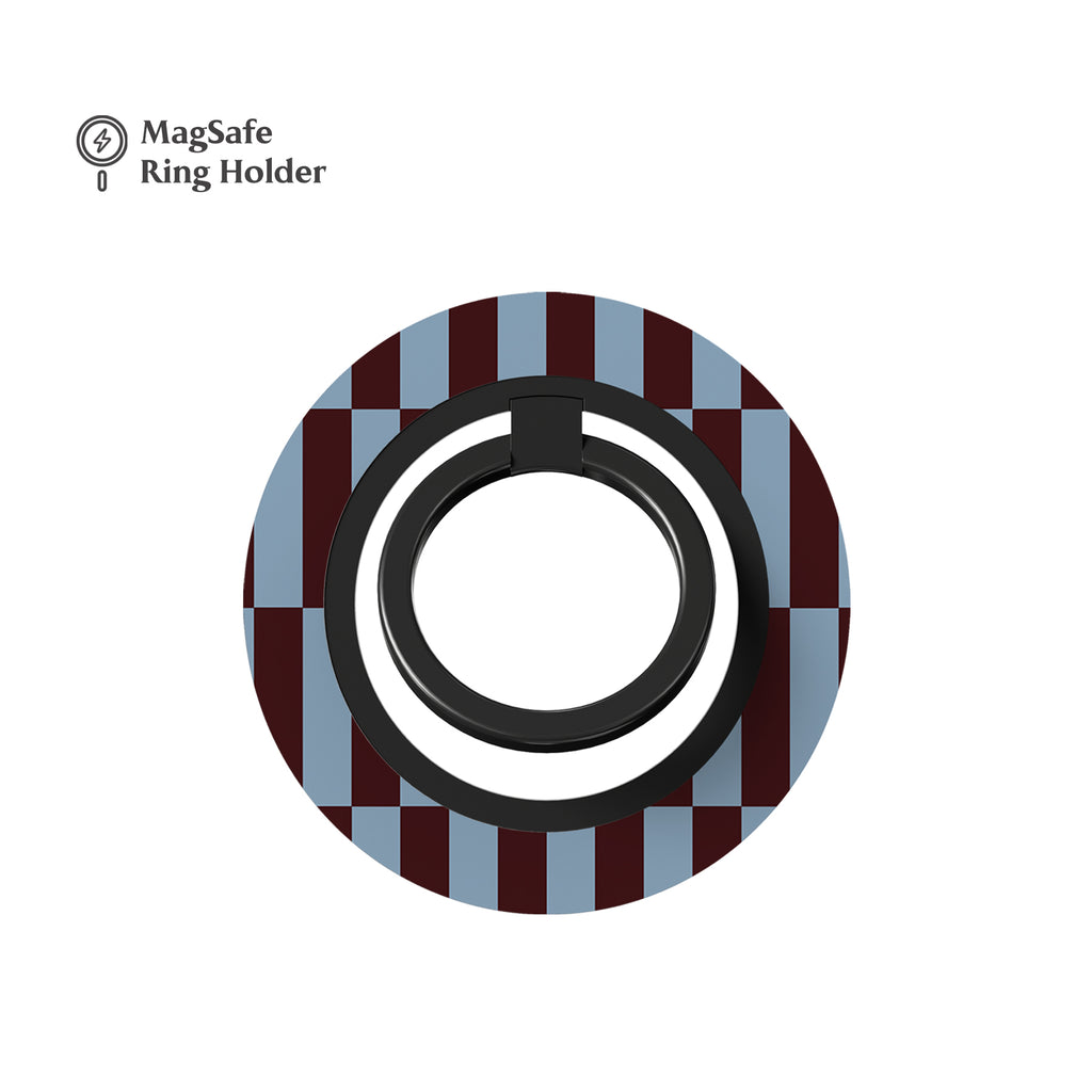 Tile Checkers Blue Maroon MagSafe Ring Holder