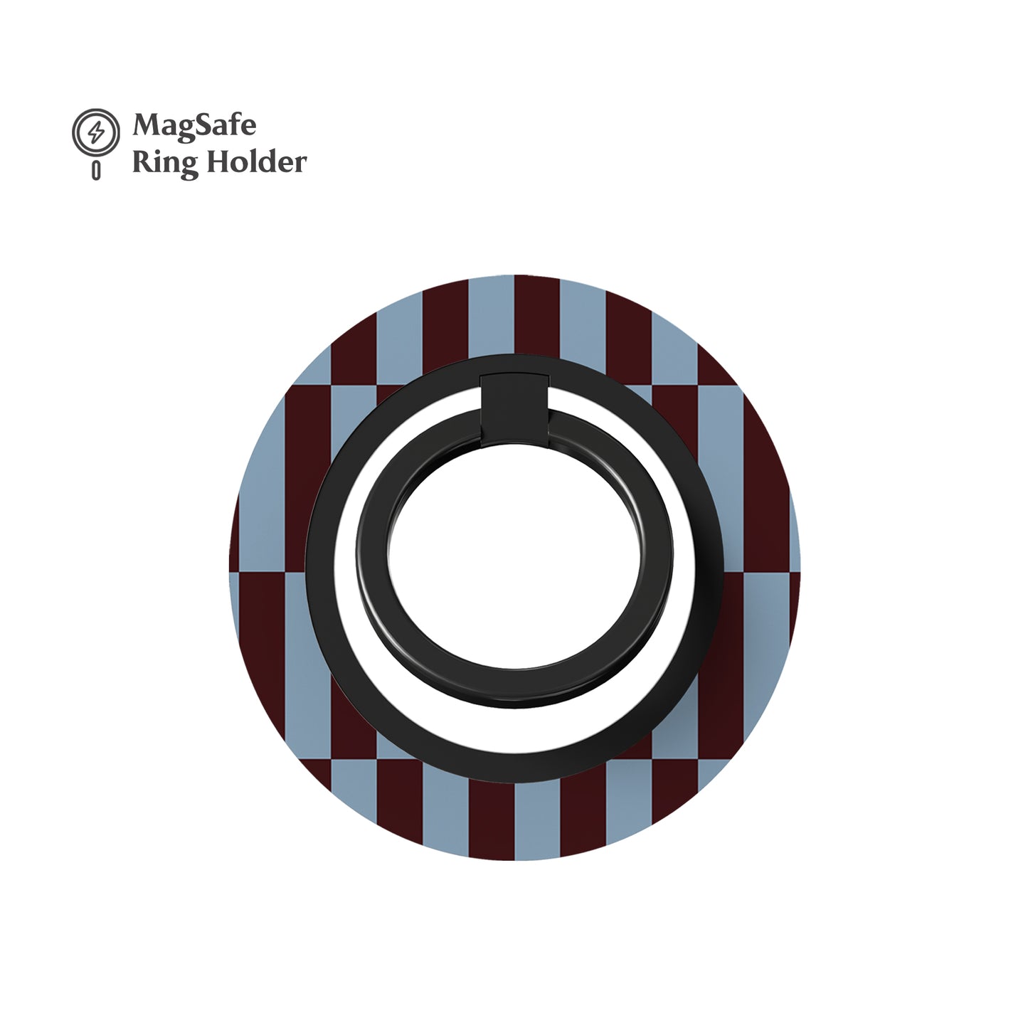 Tile Checkers Blue Maroon MagSafe Ring Holder