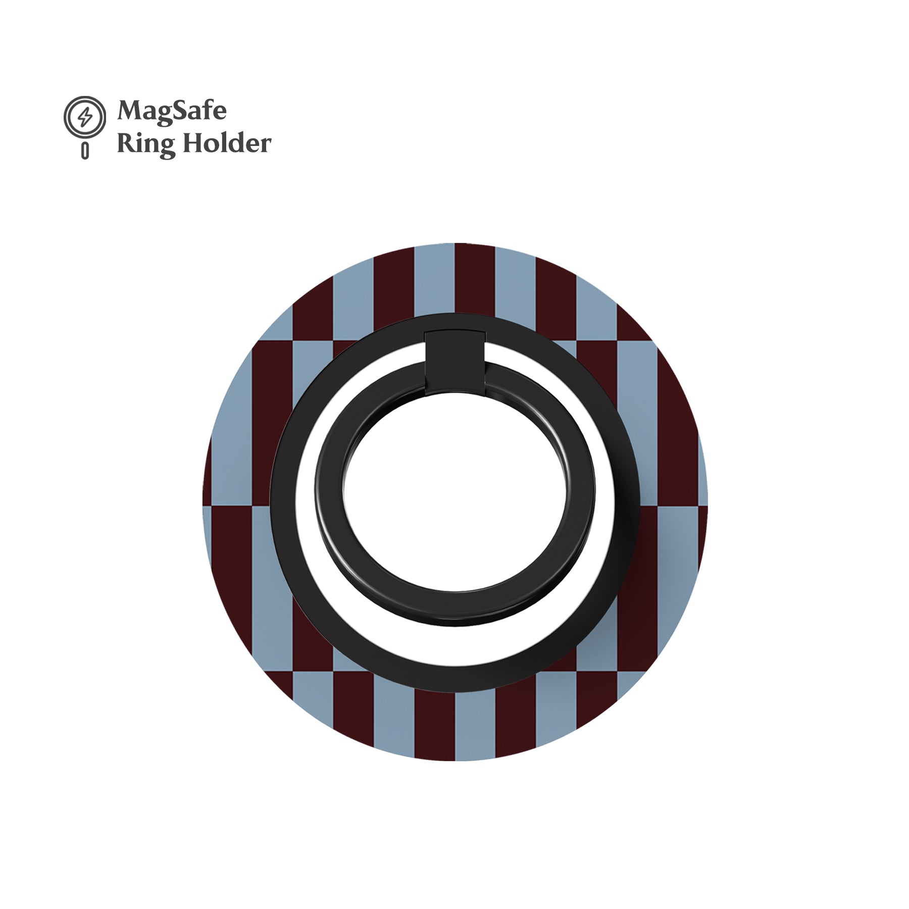 Tile Checkers Blue Maroon MagSafe Ring Holder