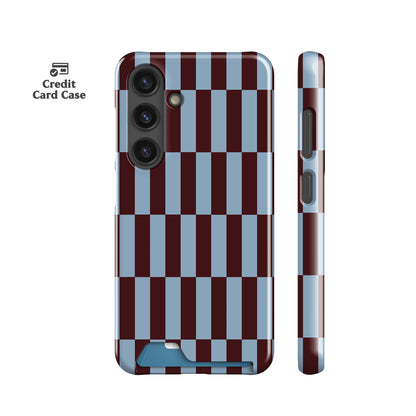 Tile Checkers Maroon Card Case