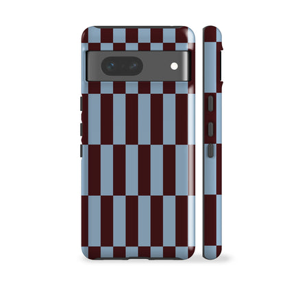 Tile Checkers Maroon Blue Phone Case