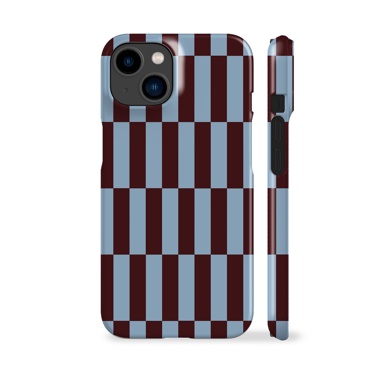Tile Checkers Maroon Blue Phone Case