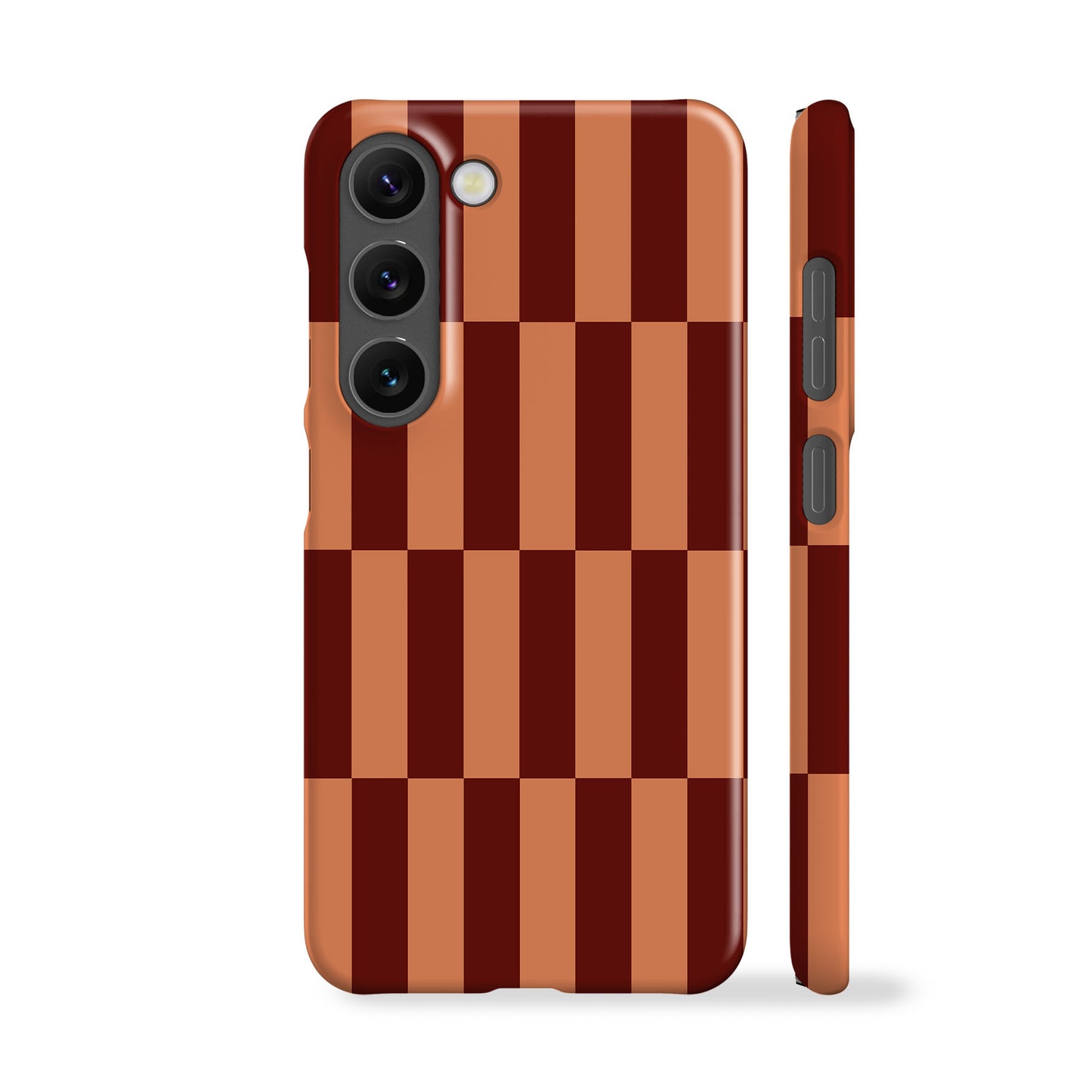 Tile Checkers Peach Maroon Phone Case