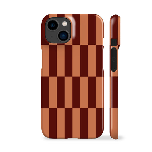 Tile Checkers Peach Maroon Phone Case