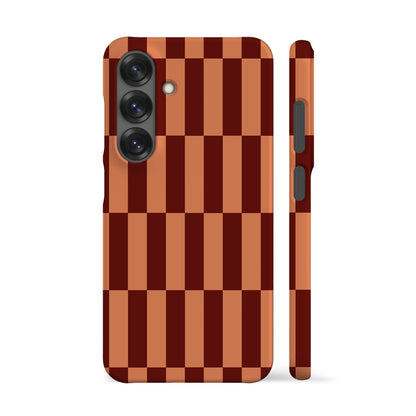 Tile Checkers Peach Maroon Phone Case