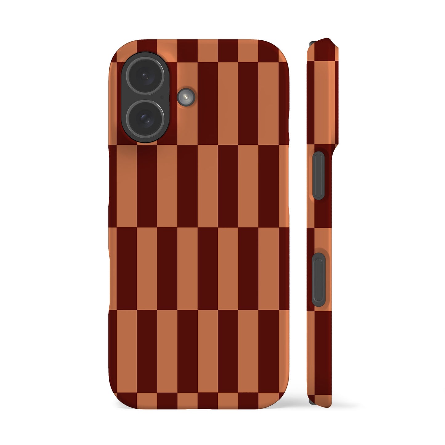 Tile Checkers Peach Maroon Phone Case