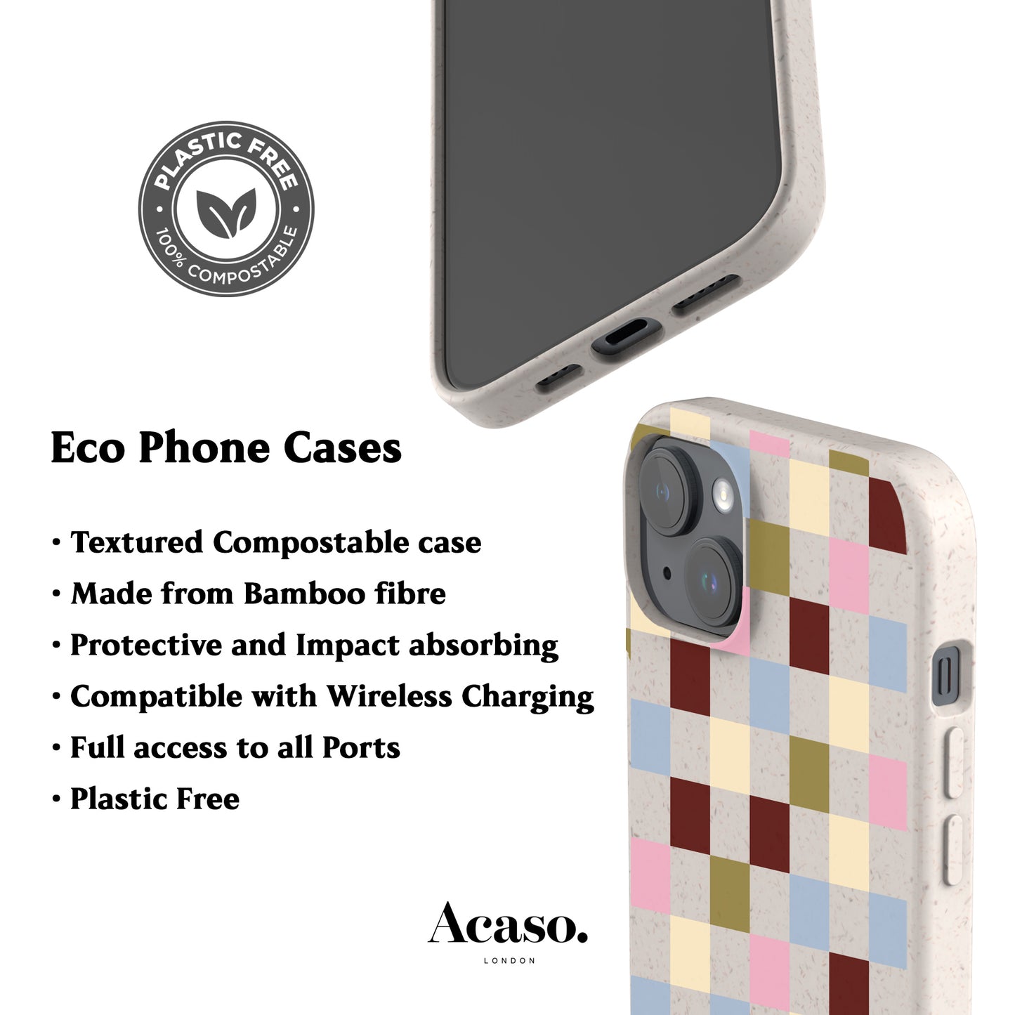 Toria Checkers Eco-Friendly Phone Case