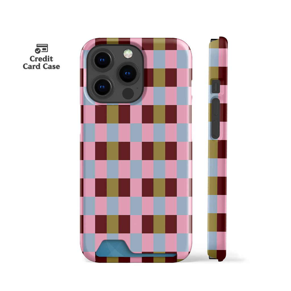 Toria Striped Check Card Case