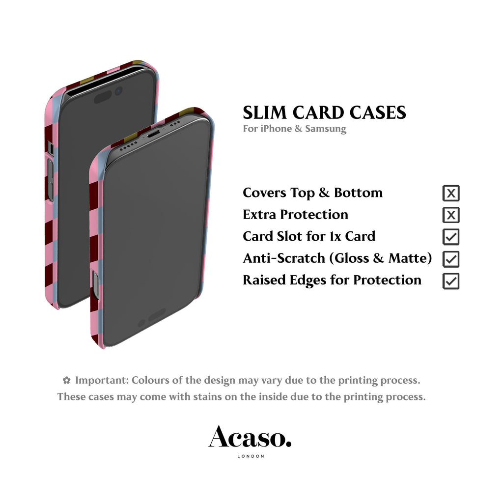 Toria Striped Check Card Case