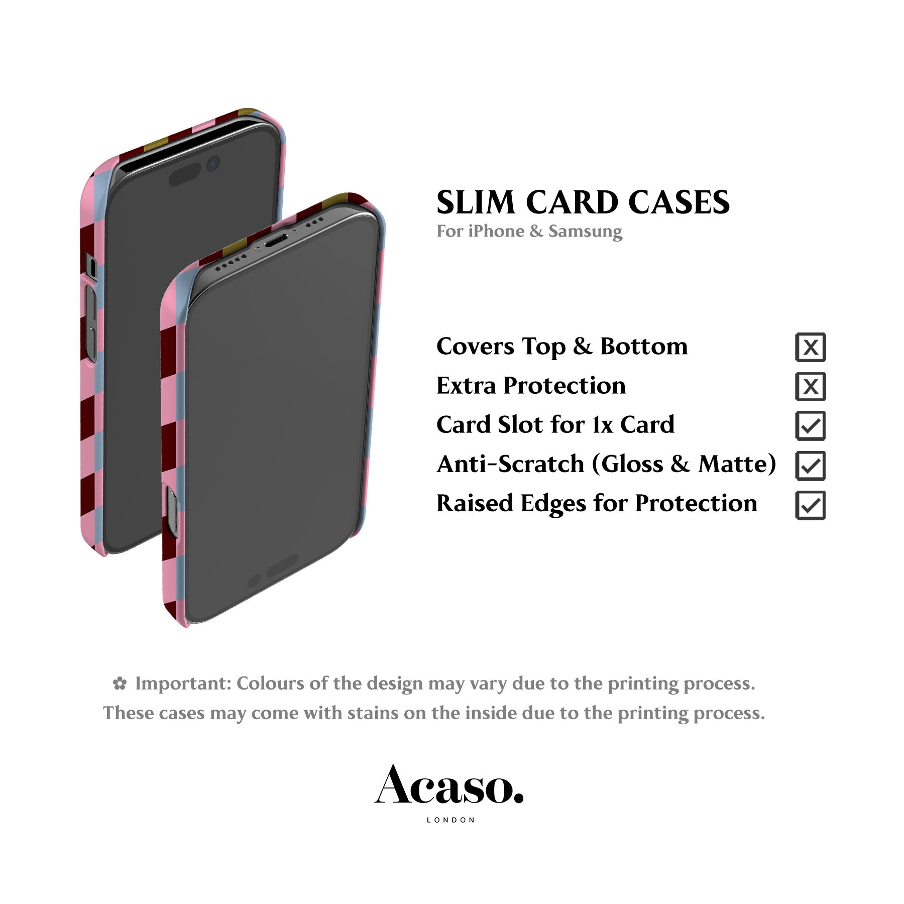 Toria Striped Check Card Case