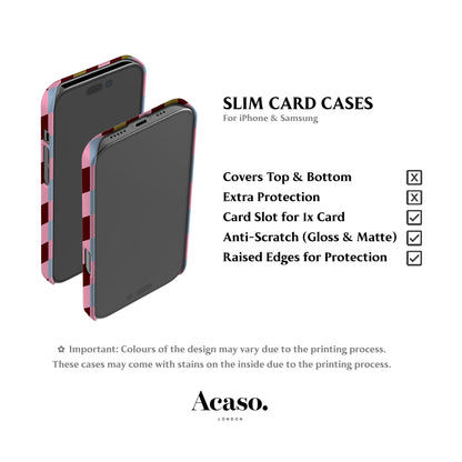 Toria Striped Check Card Case