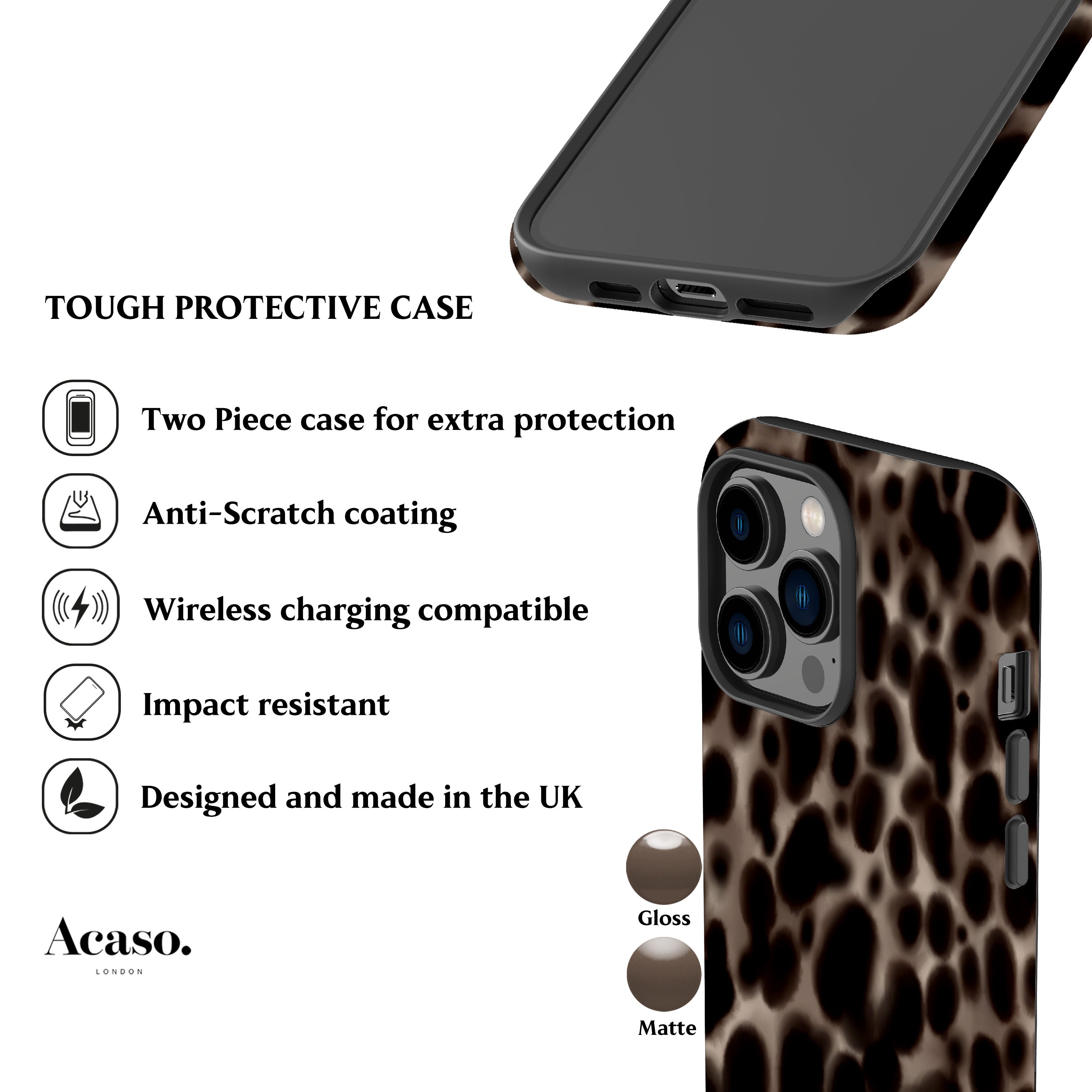 Tortoise Spots Ash Phone Case