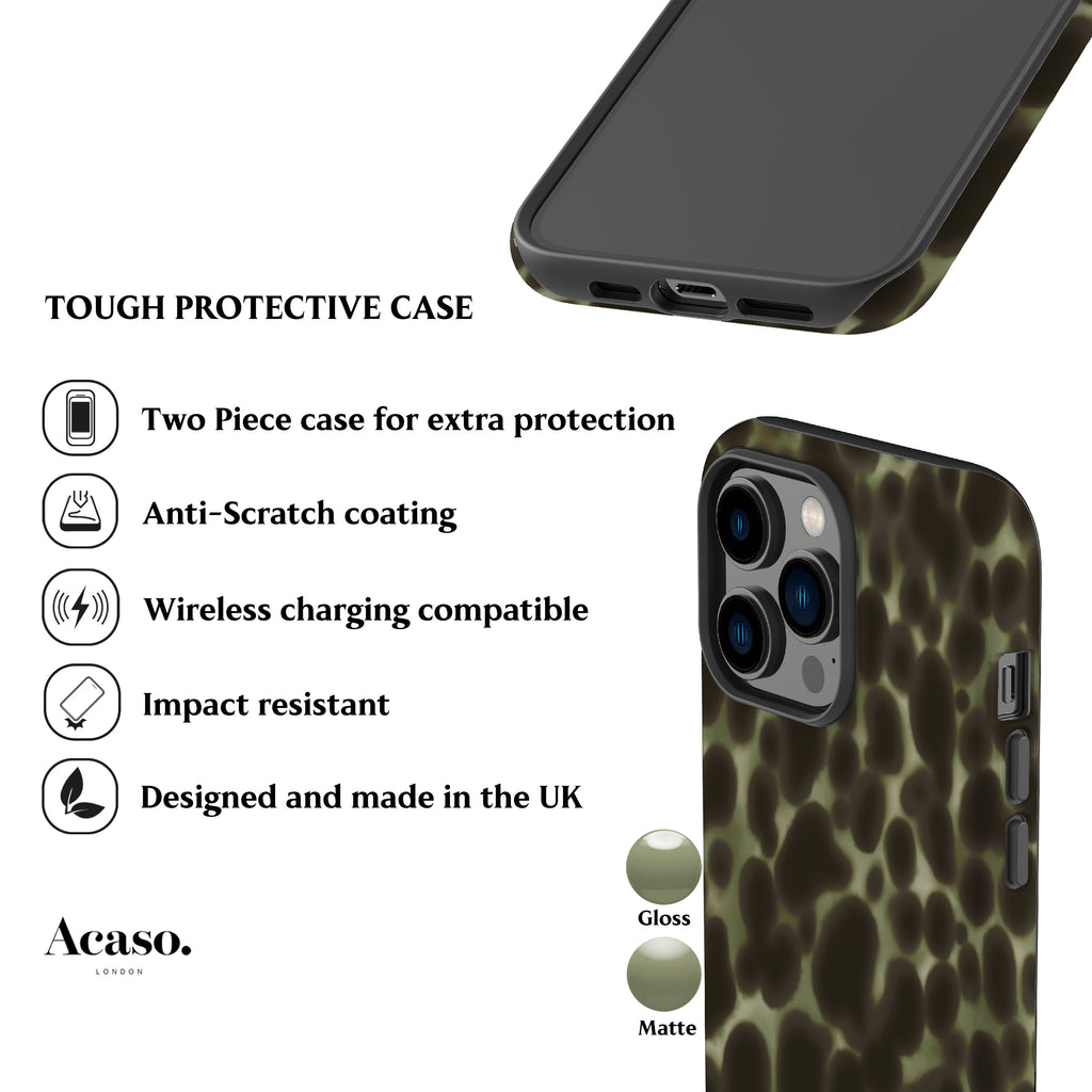 Tortoise Mint Green Spots Phone Case