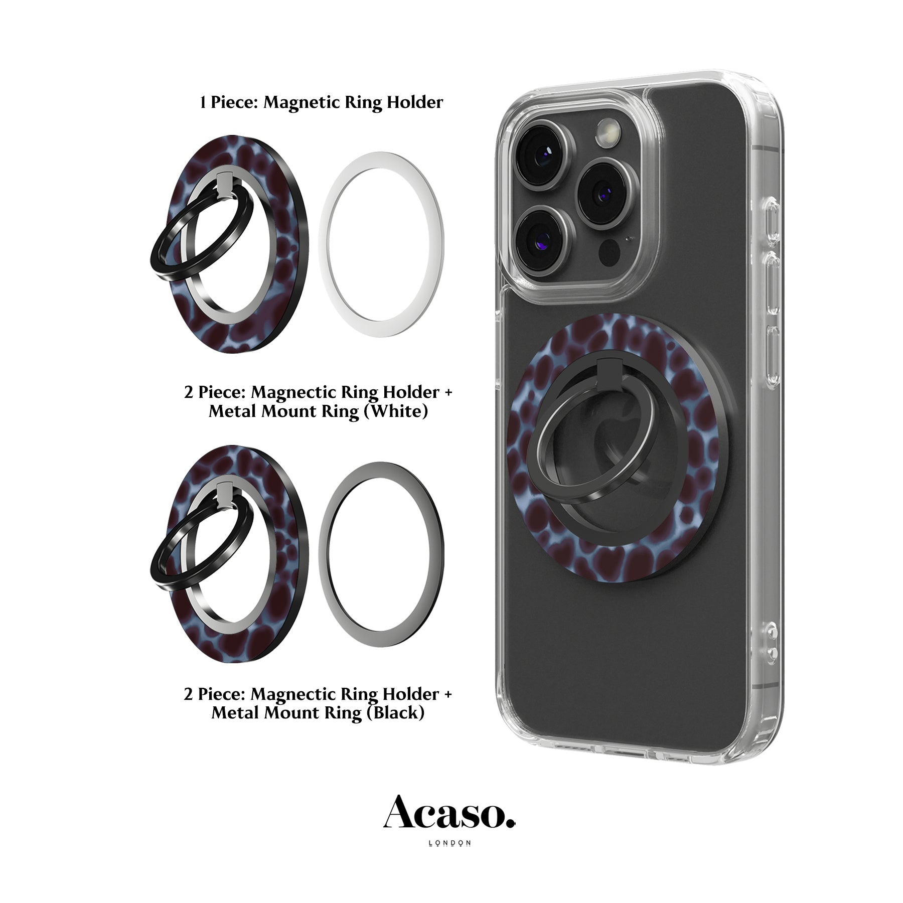 Tortoise Shell Plum Spots MagSafe Ring Holder