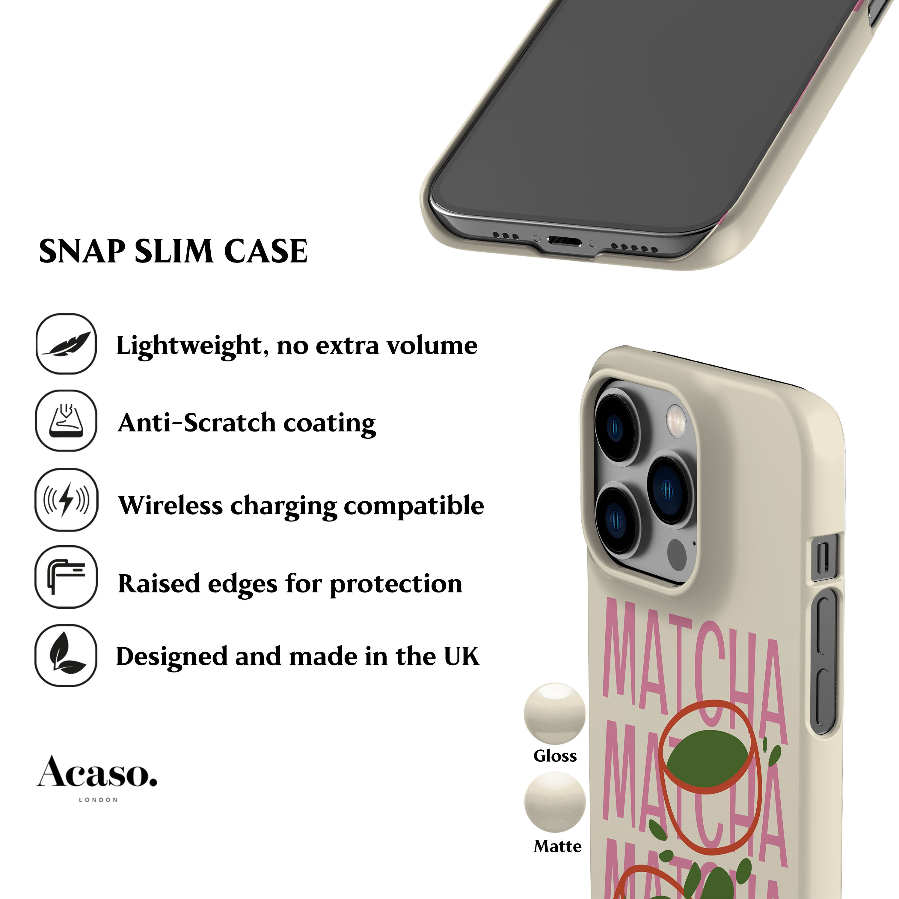 Triple Matcha Phone Case