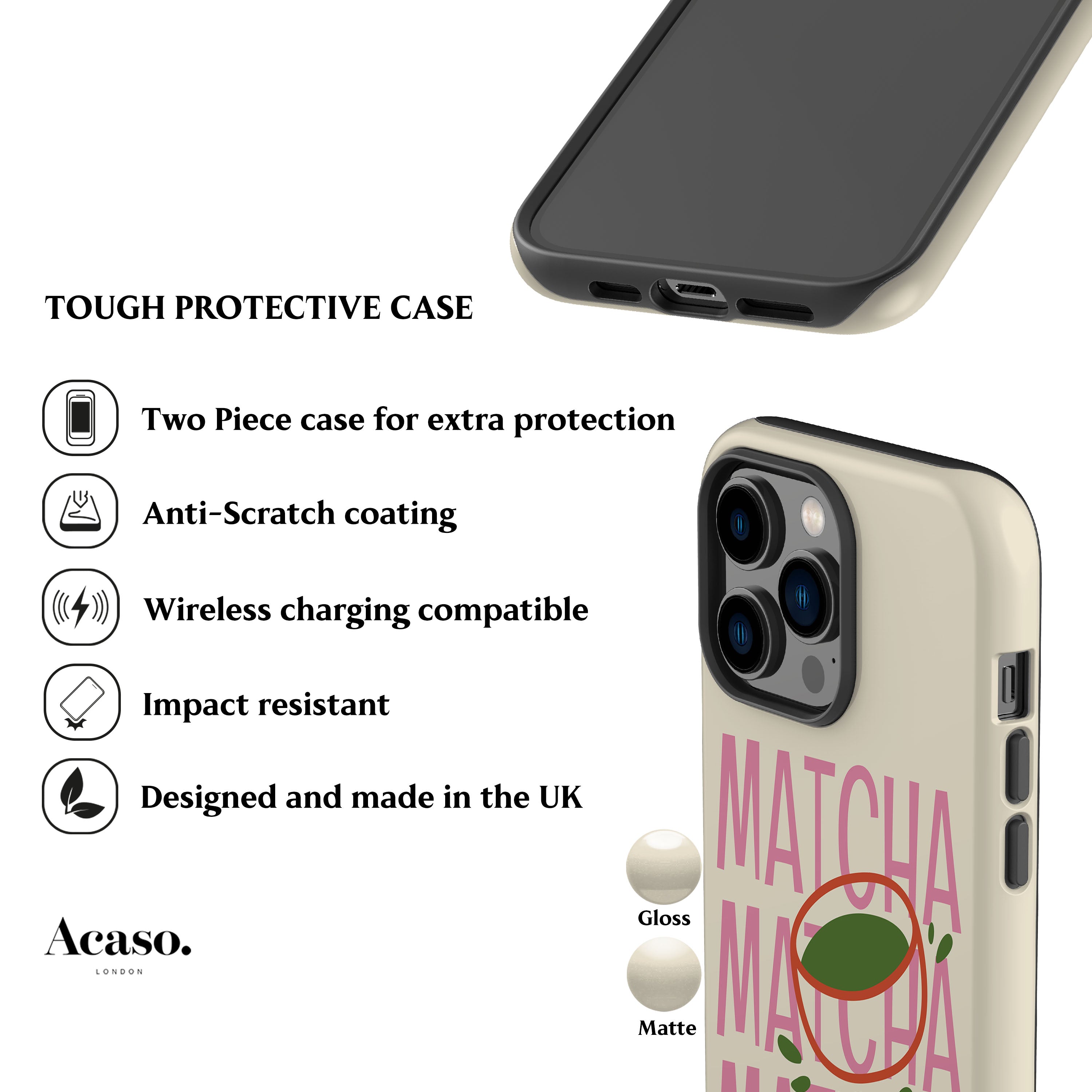 Triple Matcha Phone Case