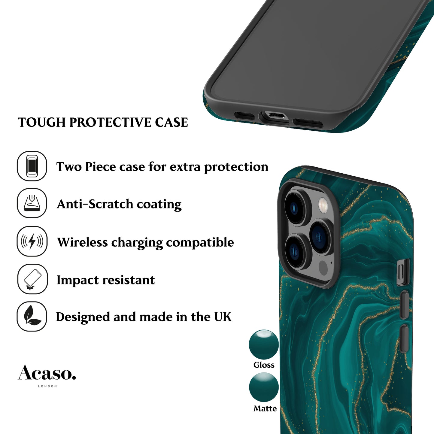 Turquoise Marble Phone Case