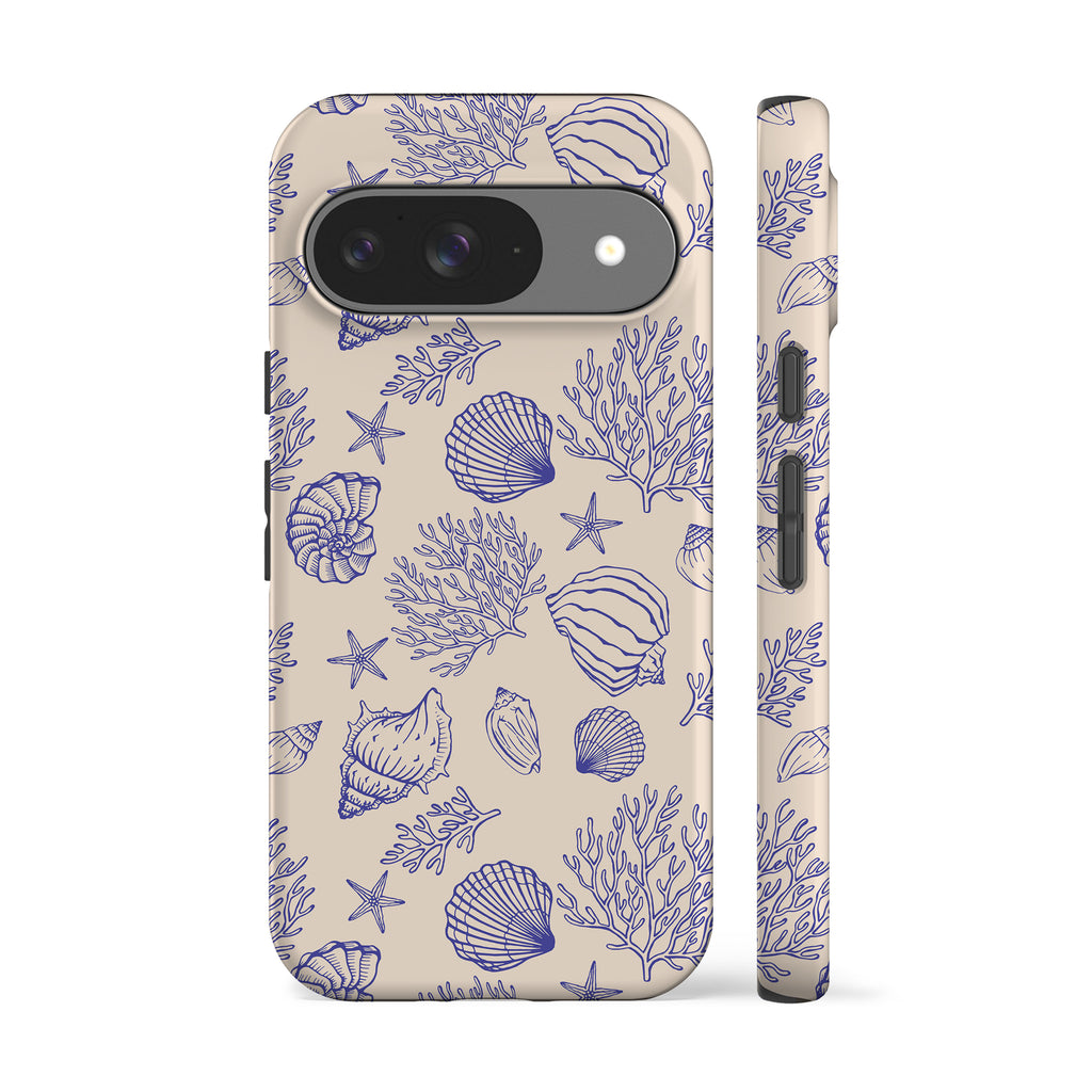 Vintage Shells Blue Phone Case