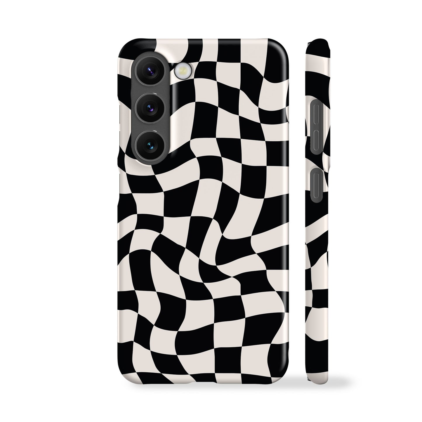 Wavy Checkers Black Phone Case
