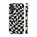 Wavy Checkers Black Phone Case