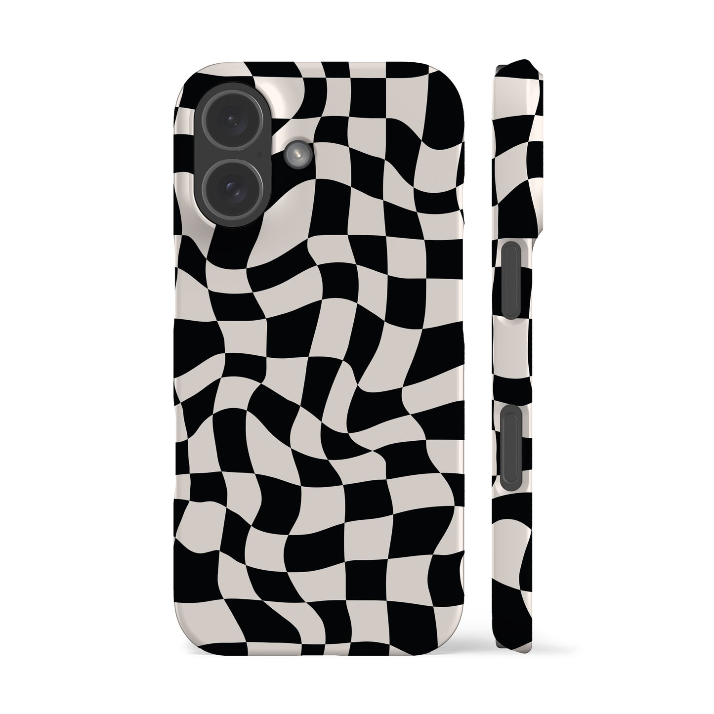 Wavy Checkers Black Phone Case