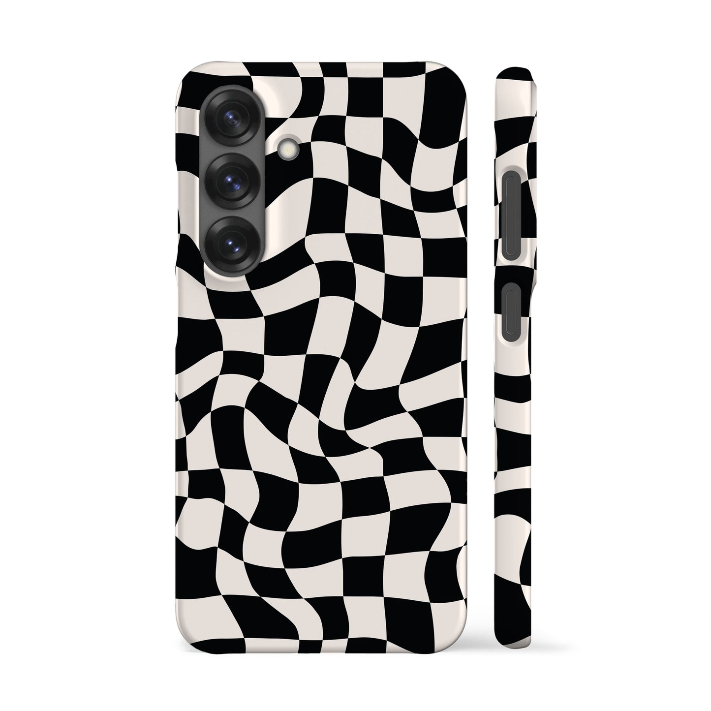 Wavy Checkers Black Phone Case