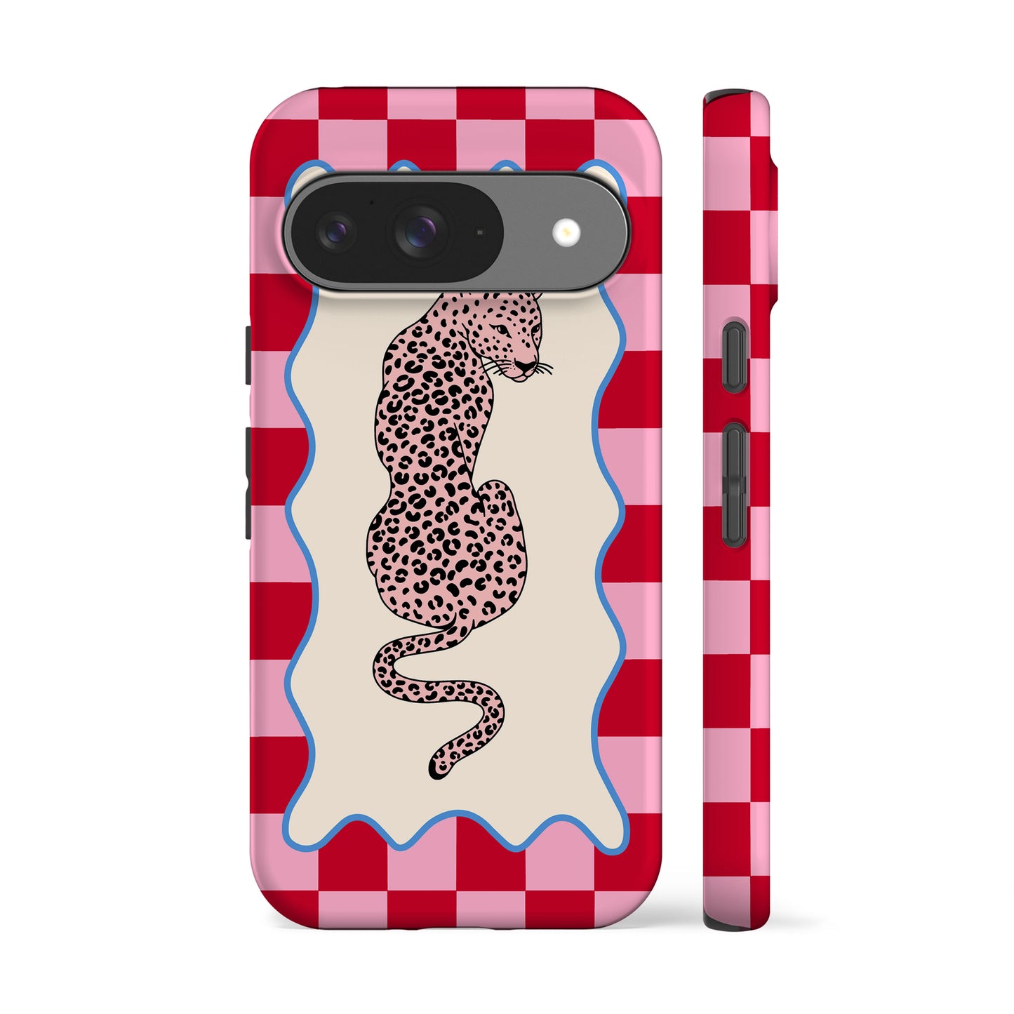 Wavy Leo Red Check Phone Case