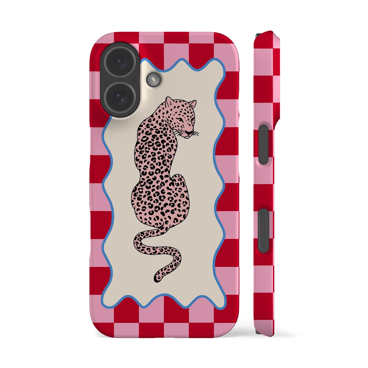 Wavy Leo Red Check Phone Case