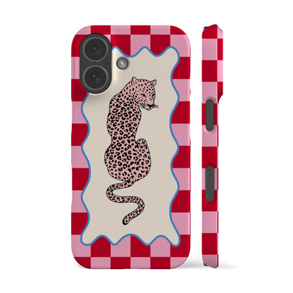 Wavy Leo Red Check Phone Case
