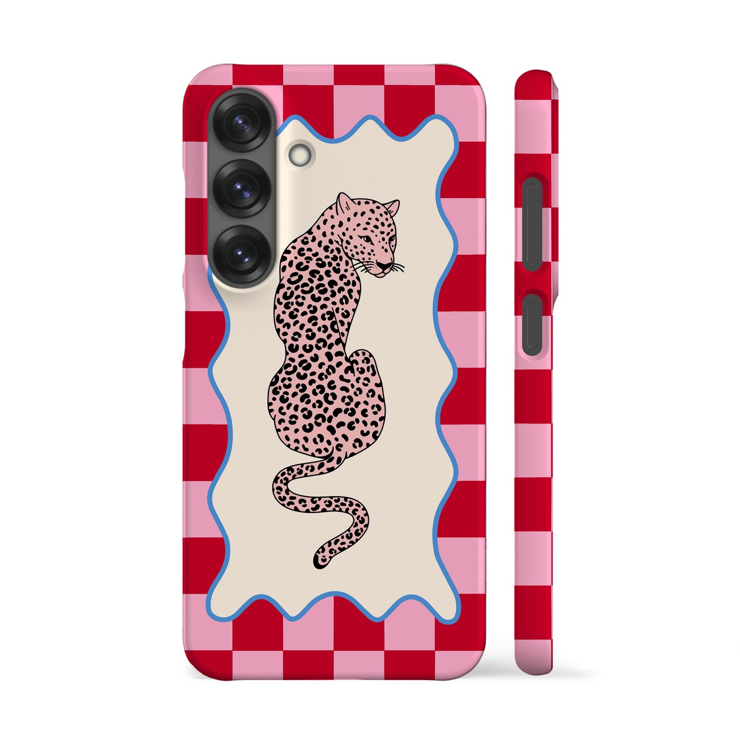 Wavy Leo Red Check Phone Case