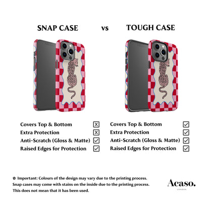 Wavy Leo Red Check Phone Case