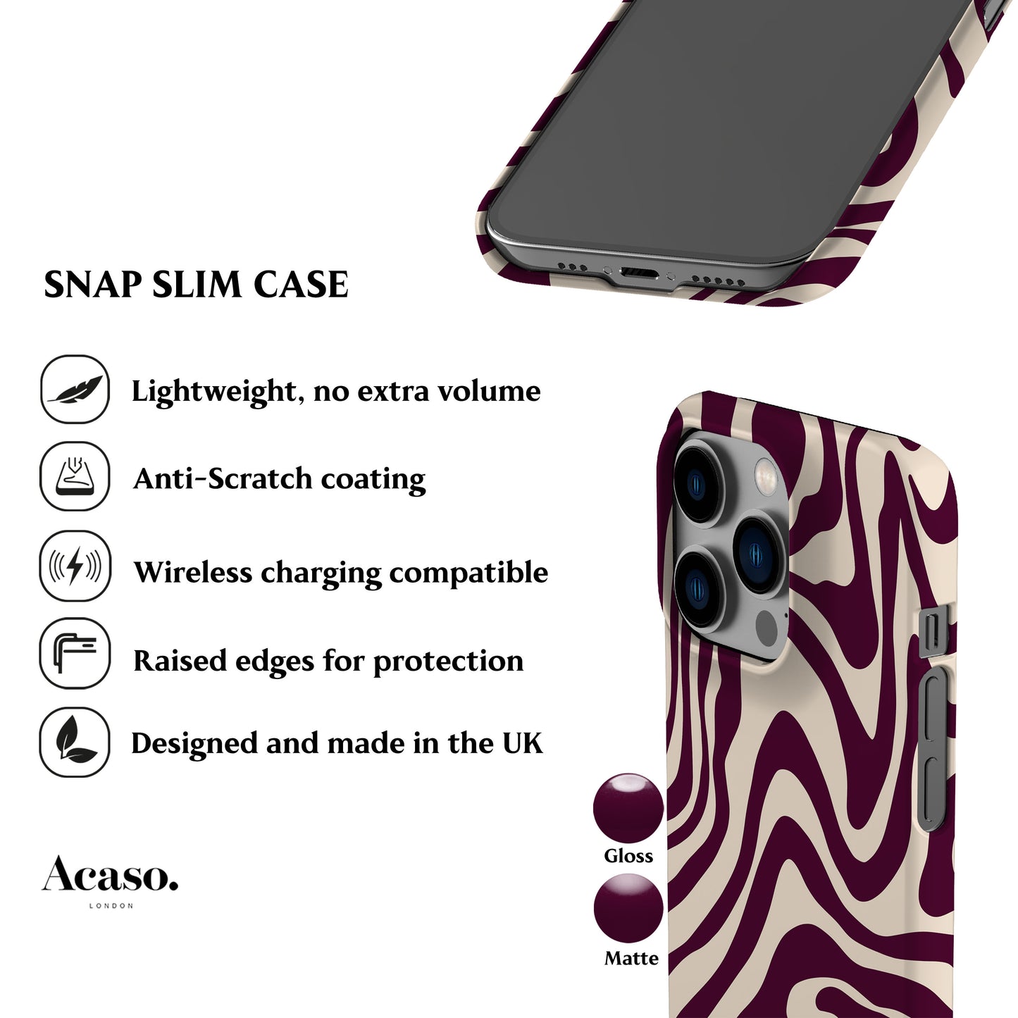Wavy Plum Phone Case