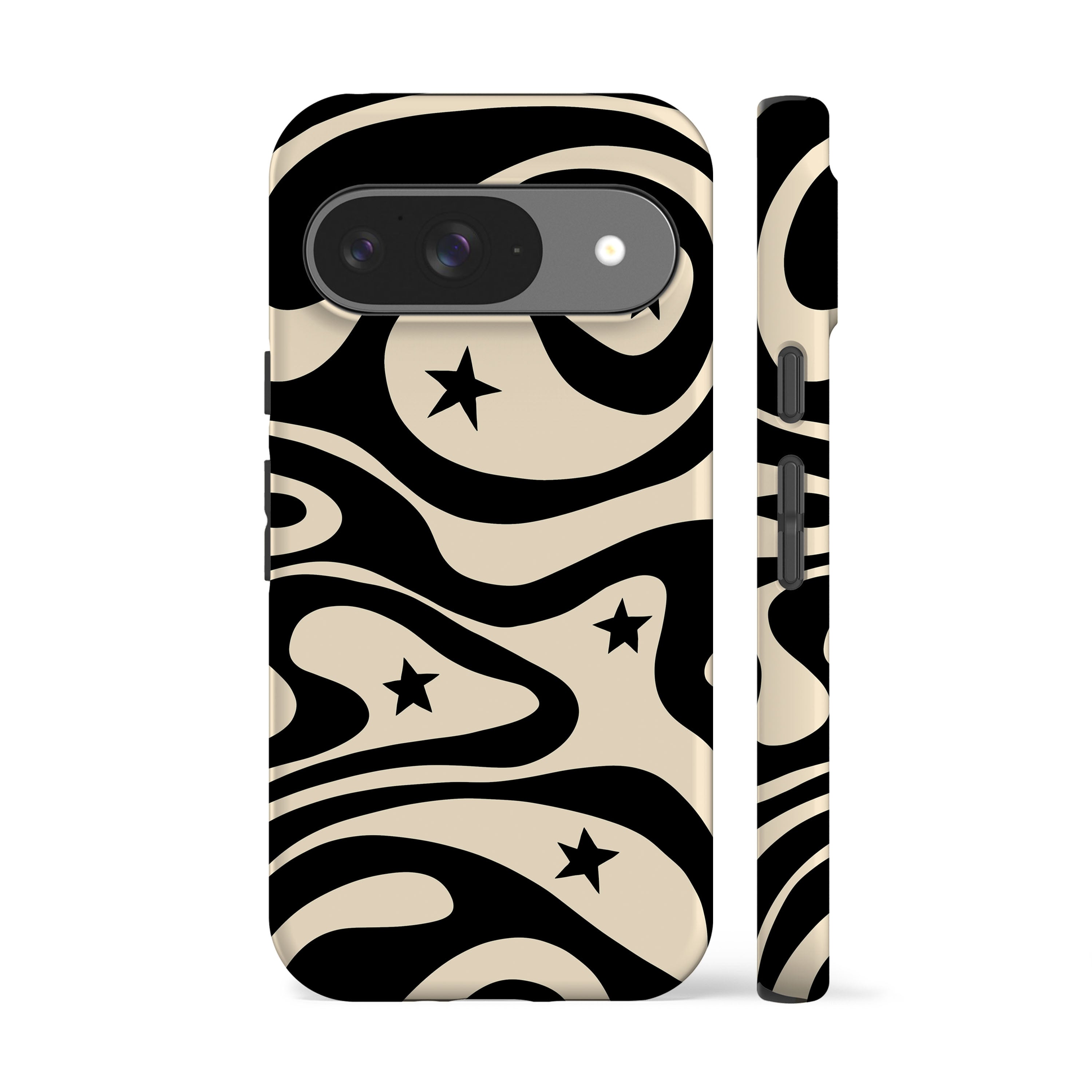 Wavy Stars Black Phone Case