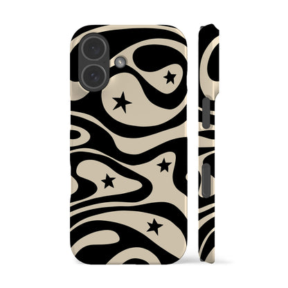 Wavy Stars Black Phone Case
