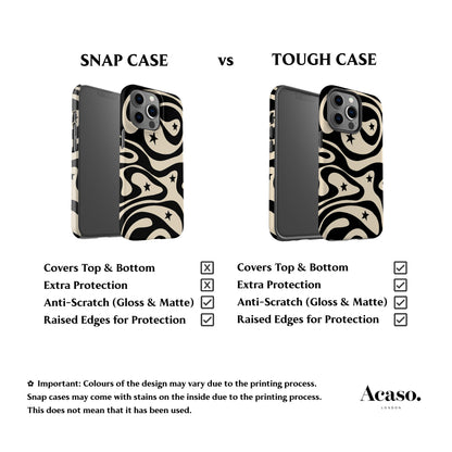 Wavy Stars Black Phone Case