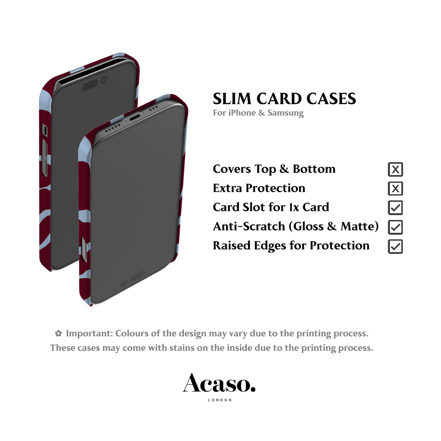 Wavy Sun Blue Maroon Card Case